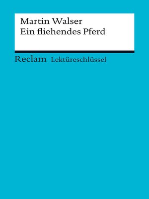 cover image of Lektüreschlüssel. Martin Walser